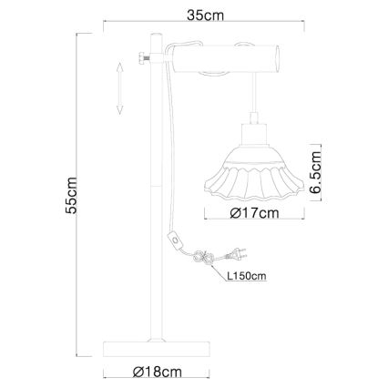 Globo - Stona lampa 1xE27/40W/230V