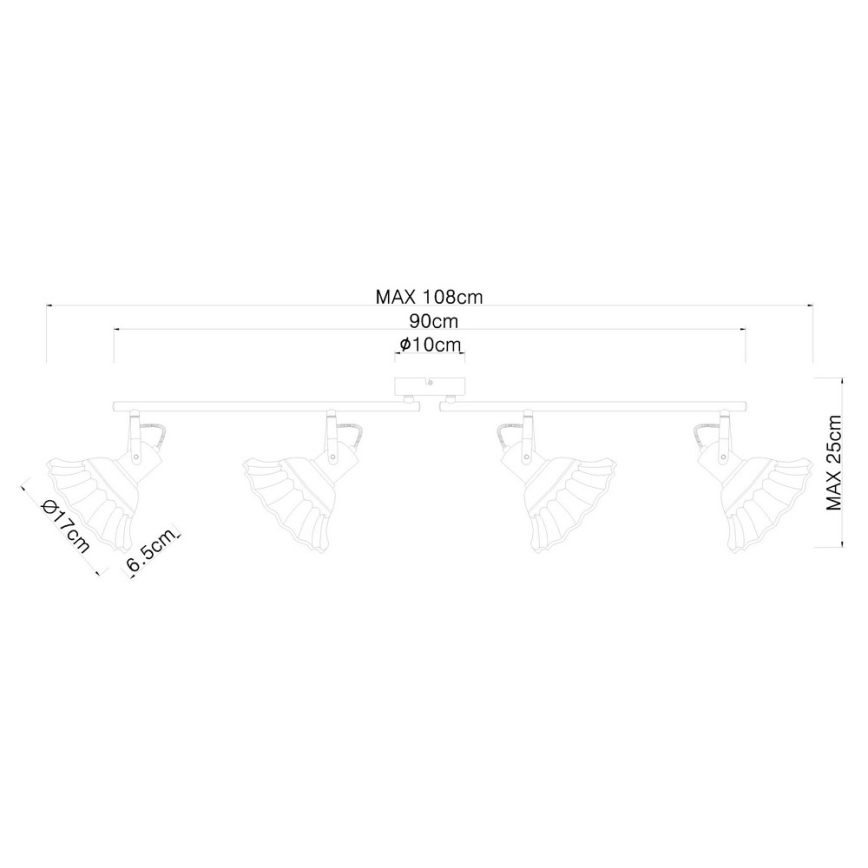 Globo - Reflektorska lampa 4xE27/40W/230V