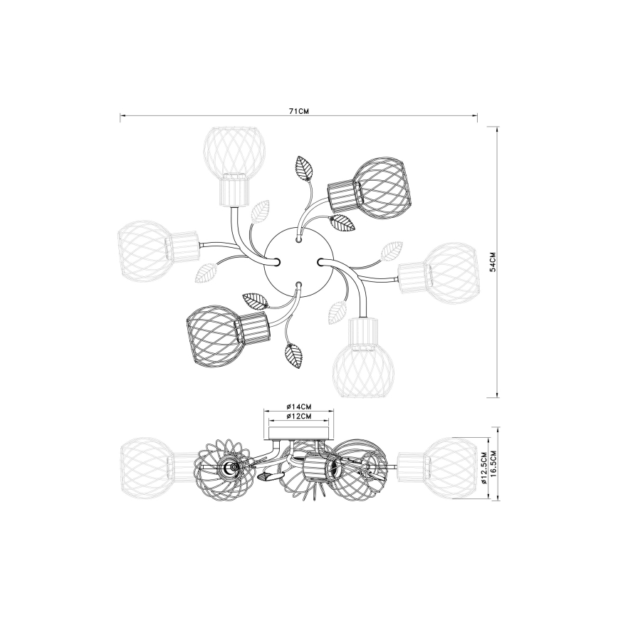 Globo - Nadgradni luster 6xE27/40W/230V