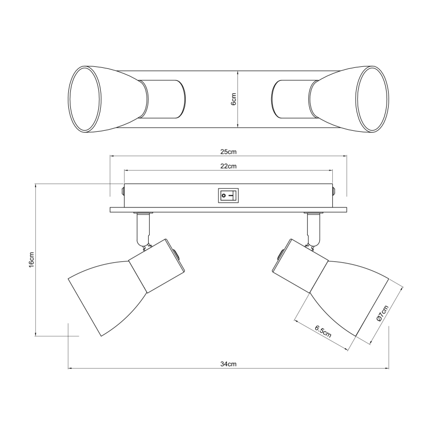 Globo - Zidno spot svetlo 2xE14/40W/230V crno