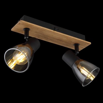 Globo - Zidna reflektorska lampa 2xE14/40W/230V crno/drvo
