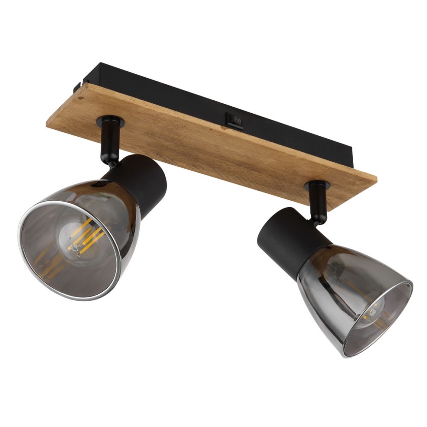 Globo - Zidna reflektorska lampa 2xE14/40W/230V crno/drvo