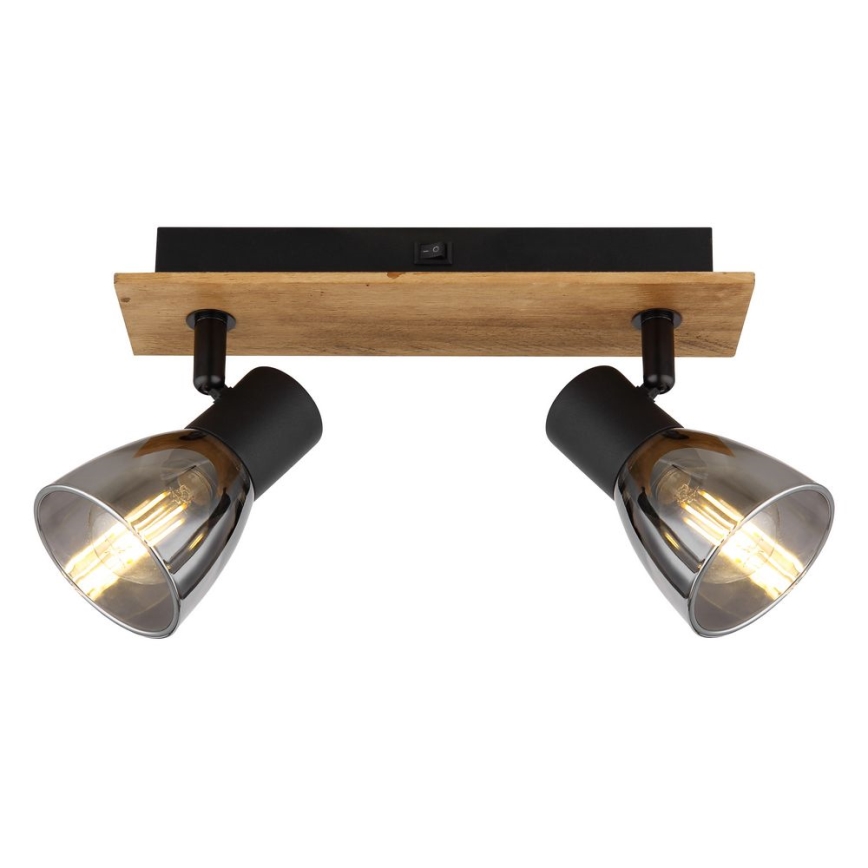 Globo - Zidna reflektorska lampa 2xE14/40W/230V crno/drvo