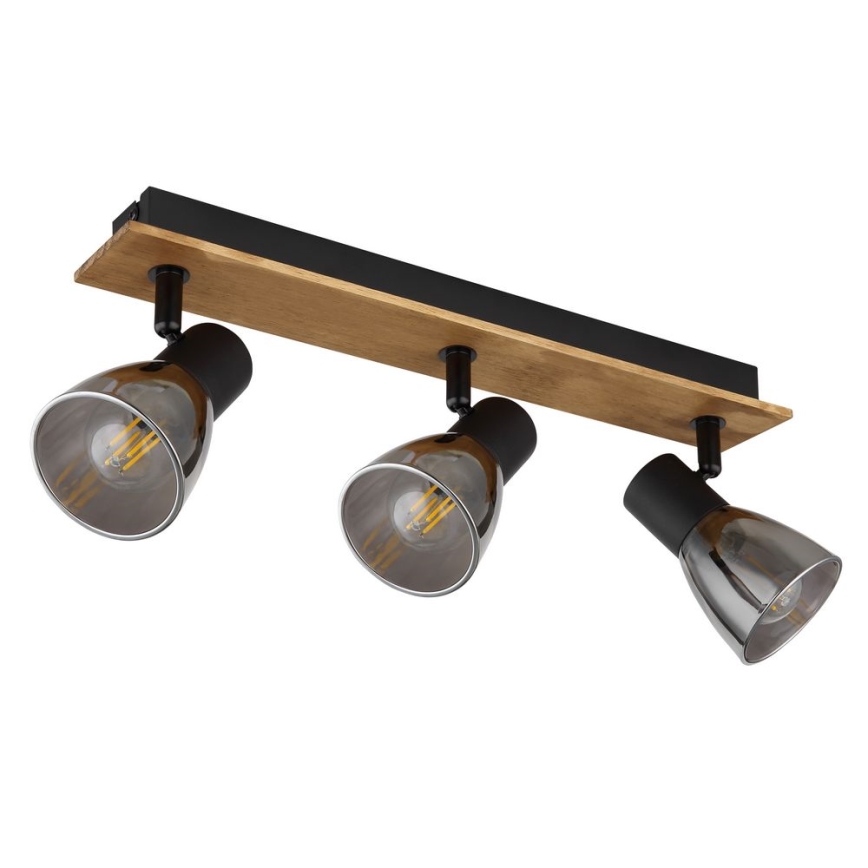 Globo - Reflektorska lampa 3xE14/40W/230V crno/drvo
