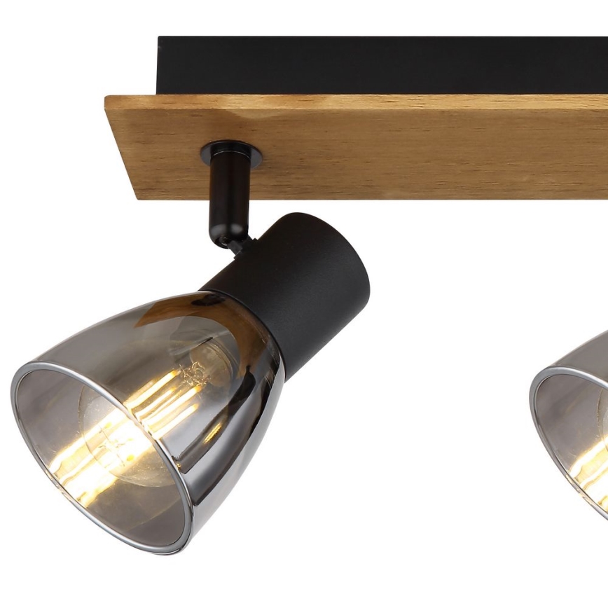 Globo - Reflektorska lampa 3xE14/40W/230V crno/drvo