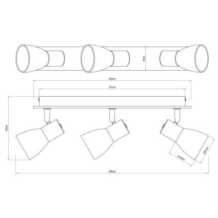 Globo - Reflektorska lampa 3xE14/40W/230V crno/drvo