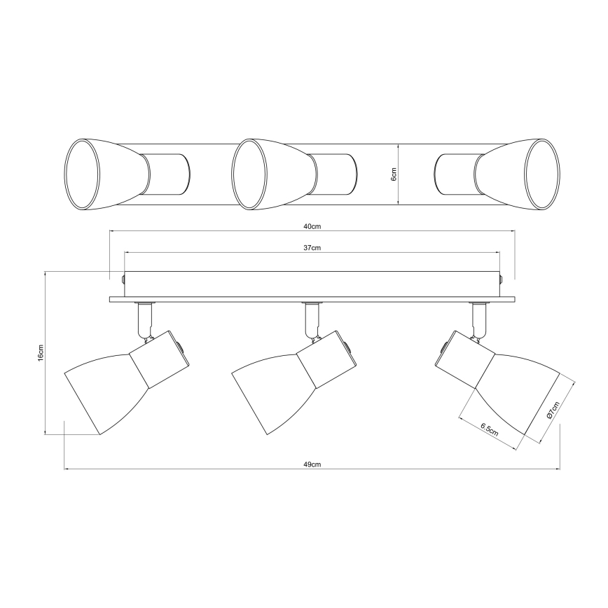 Globo - Reflektorska lampa 3xE14/40W/230V crno/drvo