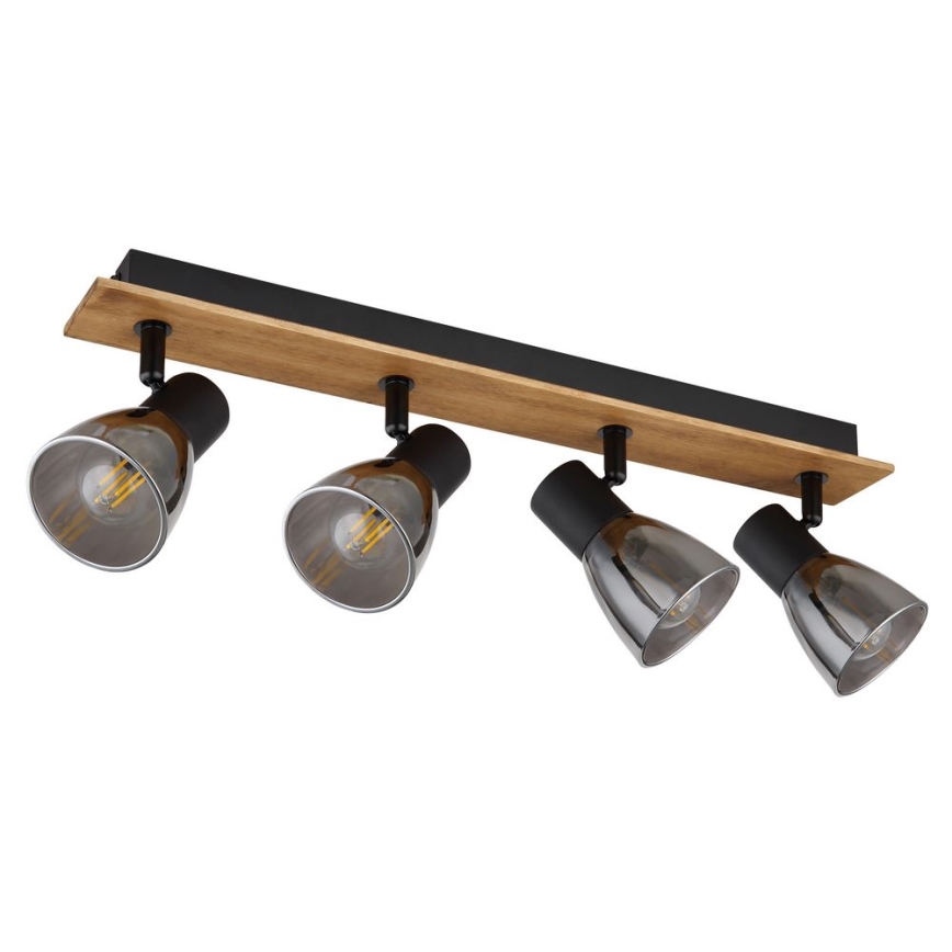 Globo - Reflektorska lampa 4xE14/40W/230V crno/drvo