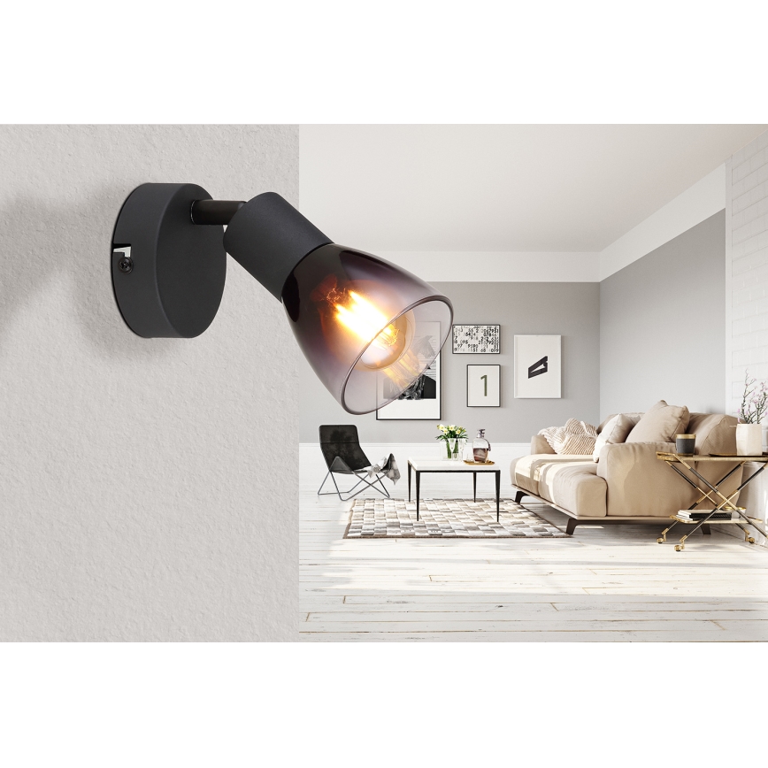 Globo - Zidna reflektorska lampa 1xE14/25W/230V crno