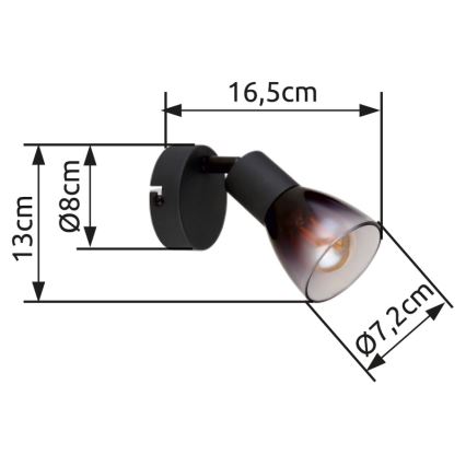 Globo - Zidna reflektorska lampa 1xE14/25W/230V crno