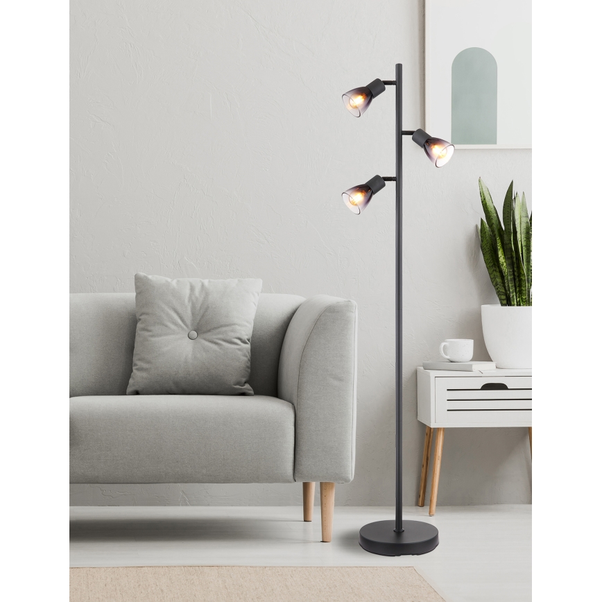 Globo - Podna lampa 3xE14/25W/230V crno