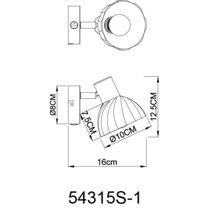 Globo - Zidno reflektorsko svetlo 1xE14/40W/230V crno