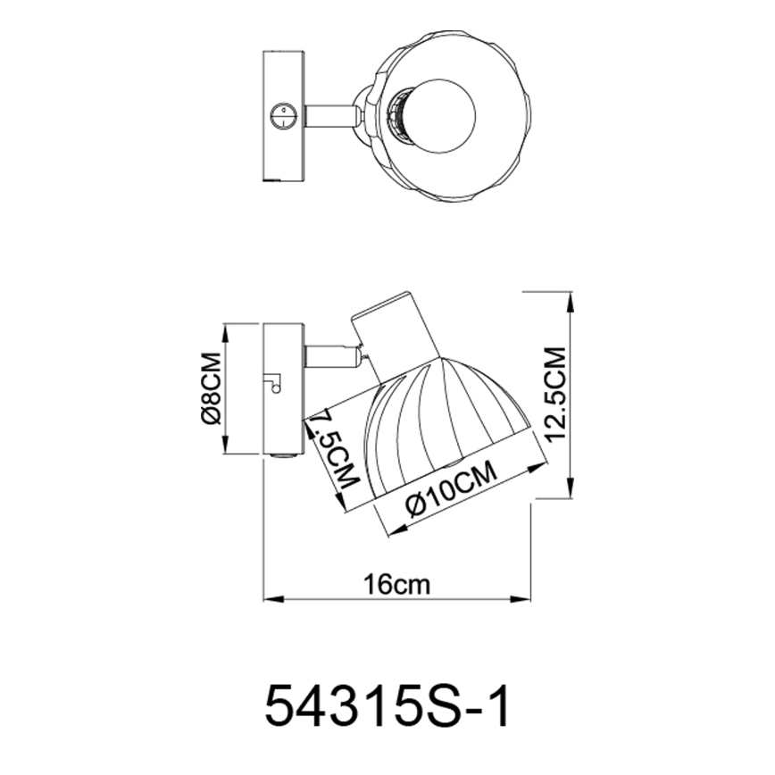 Globo - Zidno reflektorsko svetlo 1xE14/40W/230V crno