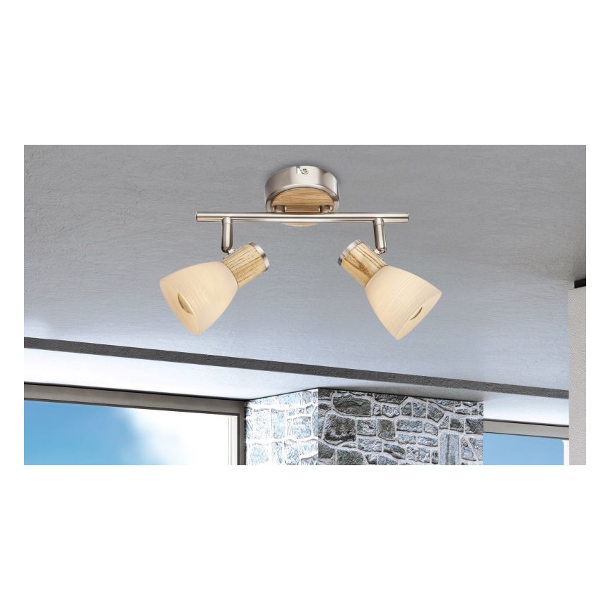 Globo - Reflektorska lampa 2xE14/40W/230V jasen