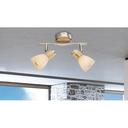 Globo - Spot svetiljka 2xE14/40W/230V jasen