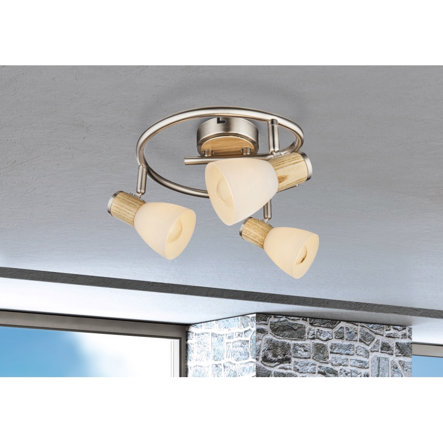Globo - Reflektorska lampa 3xE14/40W/230V jasen