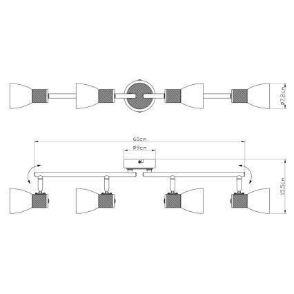 Globo - Reflektorska lampa 4xE14/40W/230V jasen