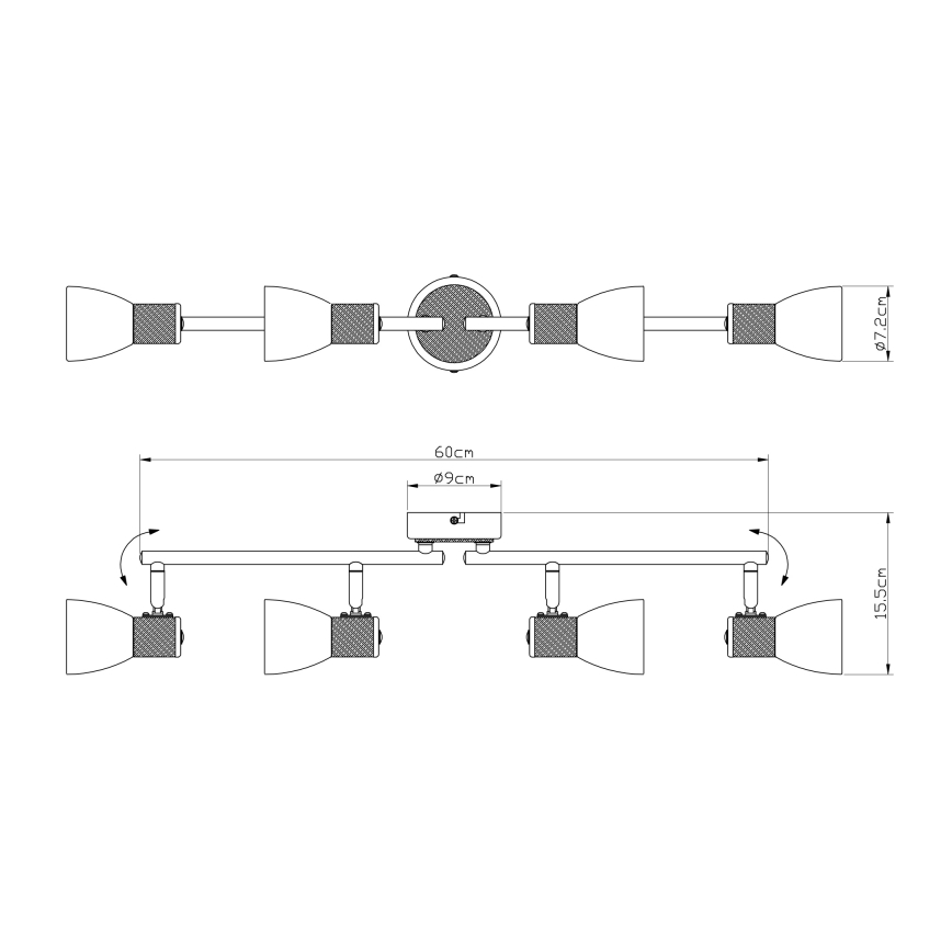 Globo - Reflektorska lampa 4xE14/40W/230V jasen