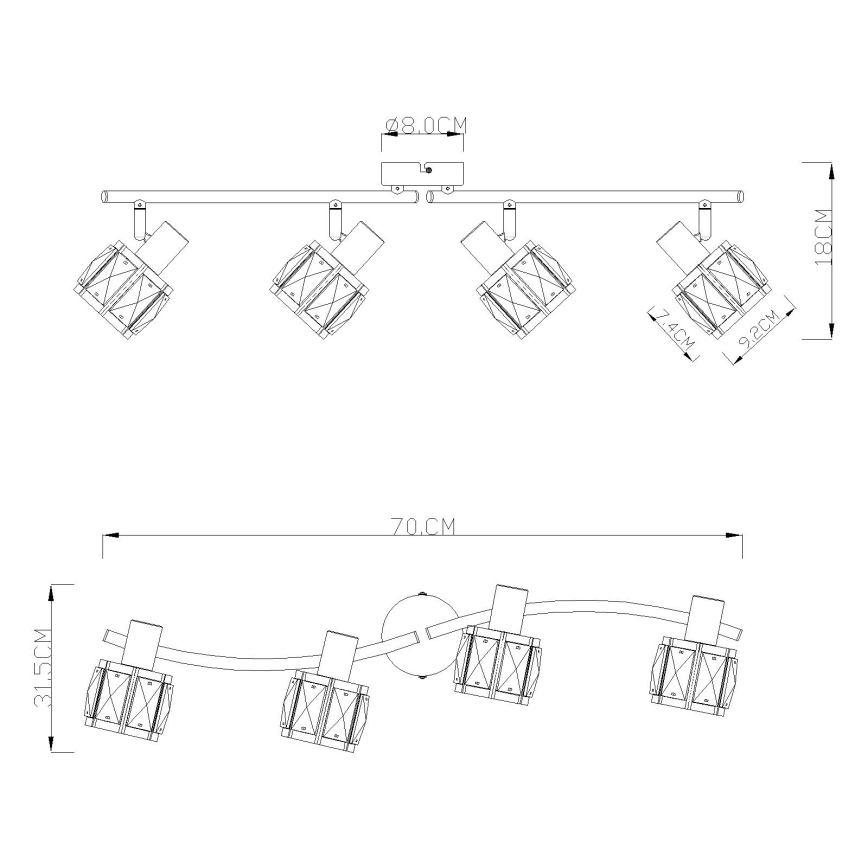 Globo - Reflektorska lampa 4xE14/40W/230V