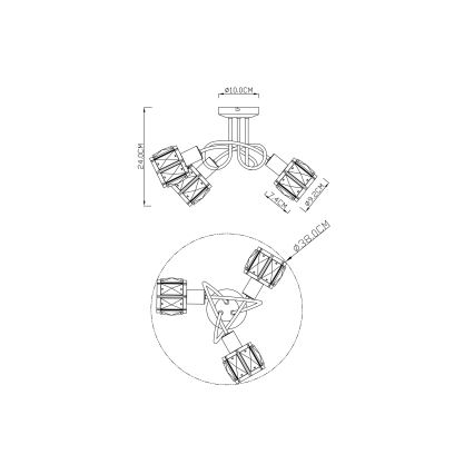 Globo - Nadgradni luster 3xE14/40W/230V