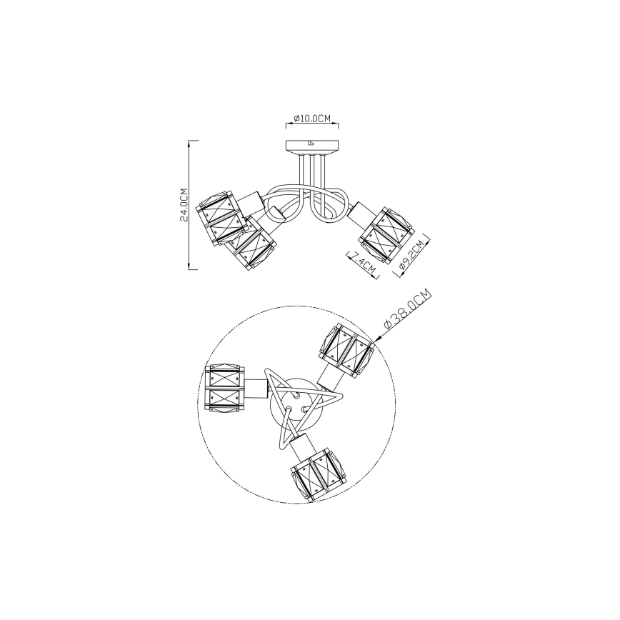 Globo - Nadgradni luster 3xE14/40W/230V