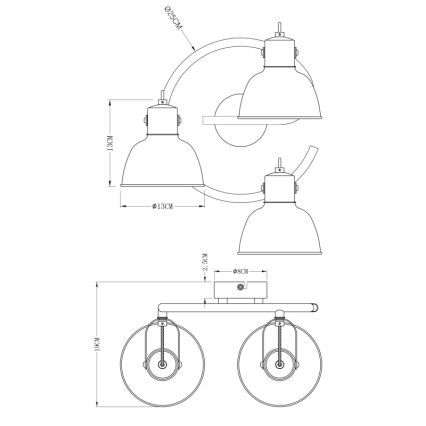 Globo 54655-3 - Reflektorska lampa FILLO 3xE14/25W/230V