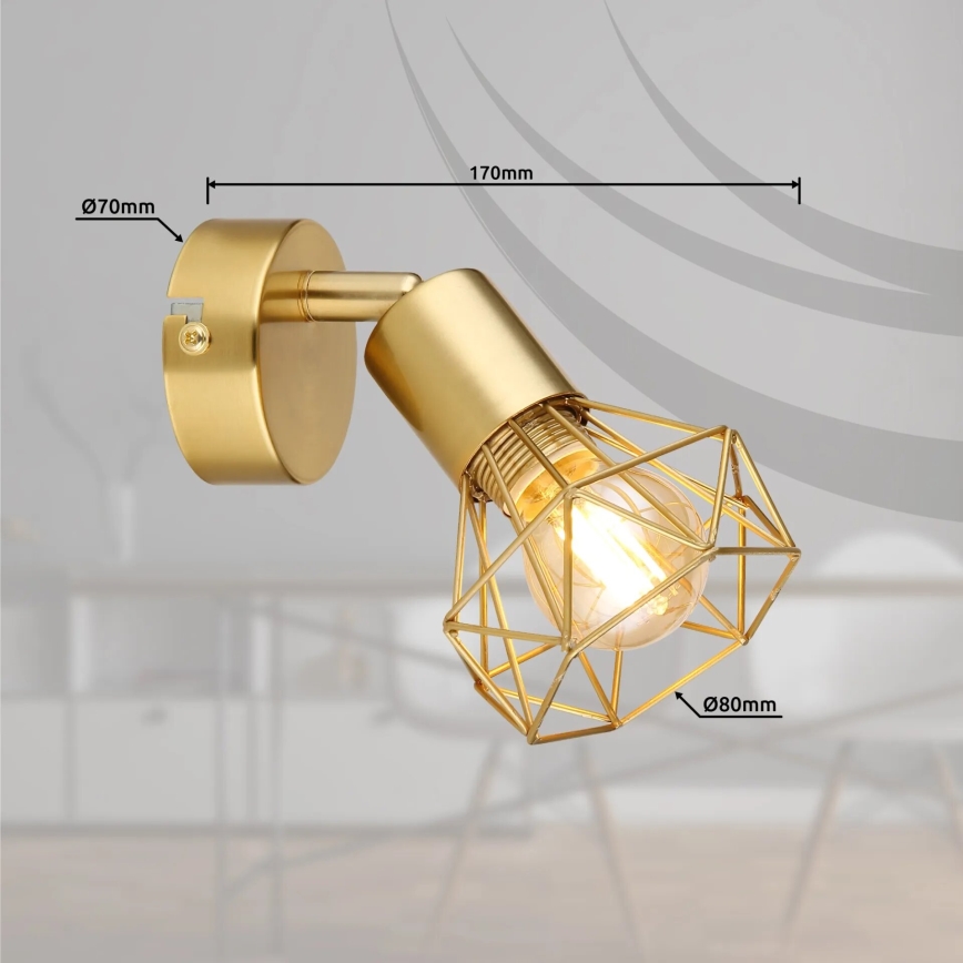 Globo - Zidna reflektorska lampa 1xE14/40W/230V zlatna