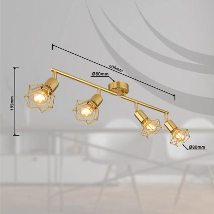 Globo - Spot svetiljka 4xE14/40W/230V zlatna