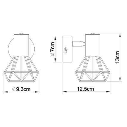 Globo - Zidna reflektorska lampa 1xE14/40W/230V crno