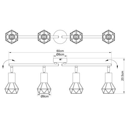 Globo - Reflektorska lampa 4xE14/40W/230V