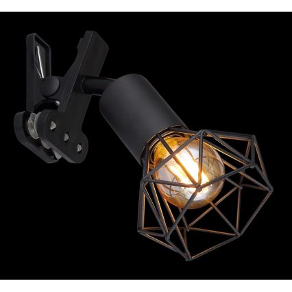 Globo - Zidna lampa sa štipaljkom 1xE14/40W/230V crno