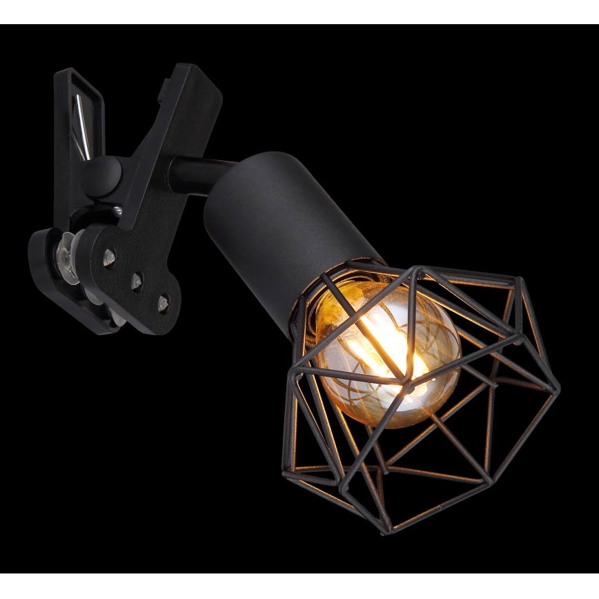 Globo - Zidna lampa sa štipaljkom 1xE14/40W/230V crno