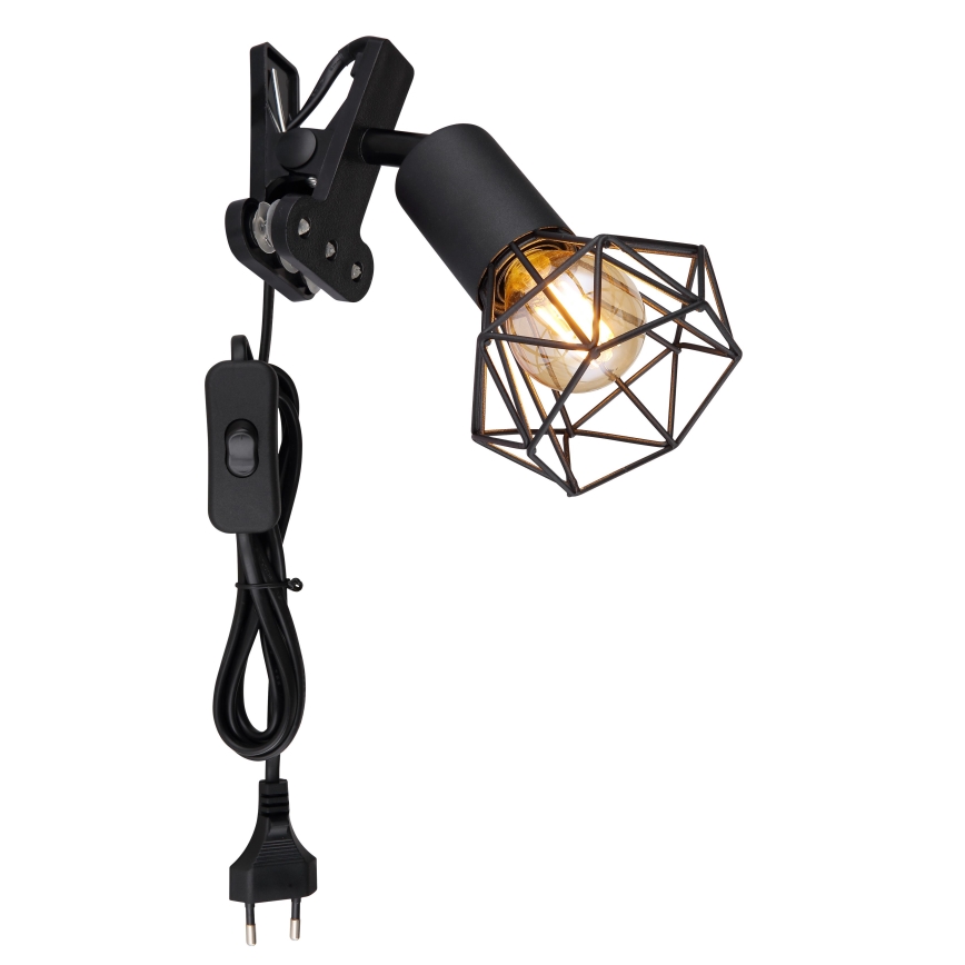 Globo - Zidna lampa sa štipaljkom 1xE14/40W/230V crno