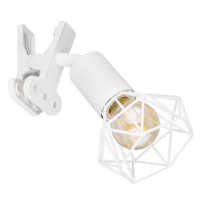 Globo - Zidna lampa sa štipaljkom 1xE14/40W/230V bela