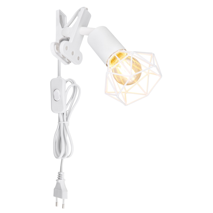 Globo - Zidna lampa sa štipaljkom 1xE14/40W/230V bela