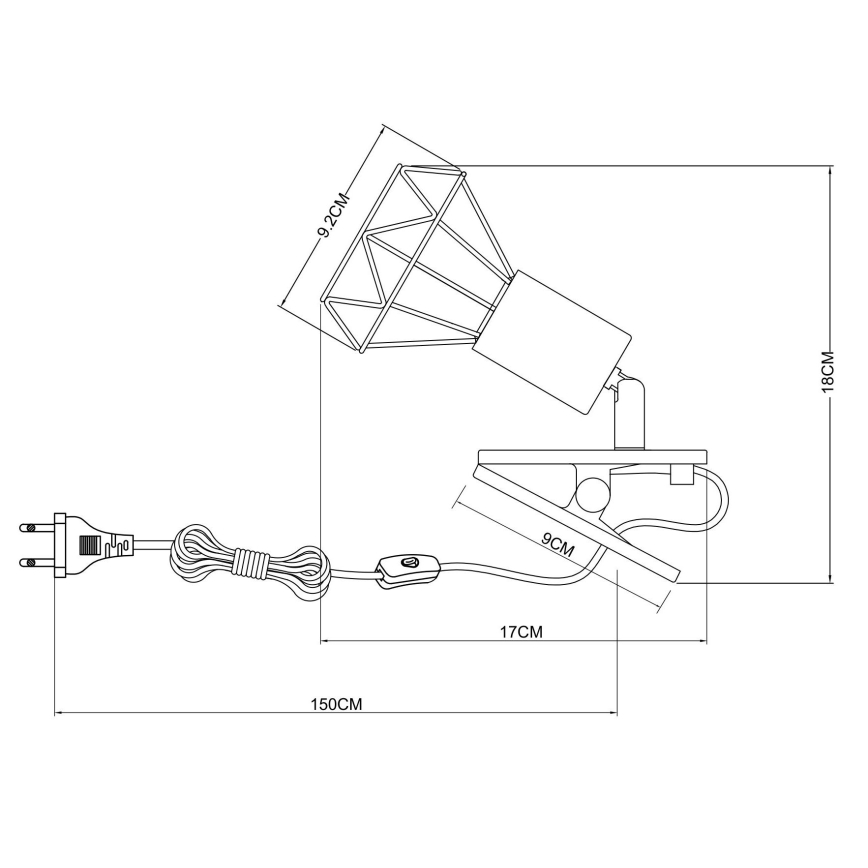 Globo - Zidna lampa sa štipaljkom 1xE14/40W/230V bela