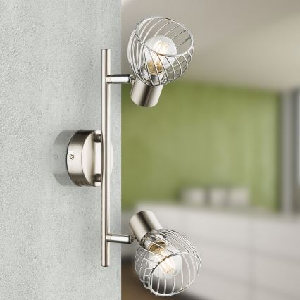 Globo - Spot svetiljka 2xE14/40W/230V matni hrom