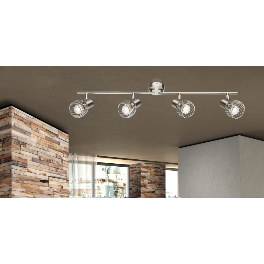 Globo - Reflektorska lampa 4xE14/40W/230V mat krom