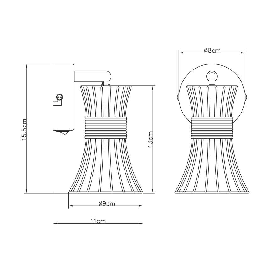 Globo 54814-1 - Zidna reflektorska lampa PURRA 1xE14/40W/230V