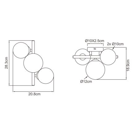 Globo - LED Nadgradni luster RIHA 3xG9/3,5W/230V