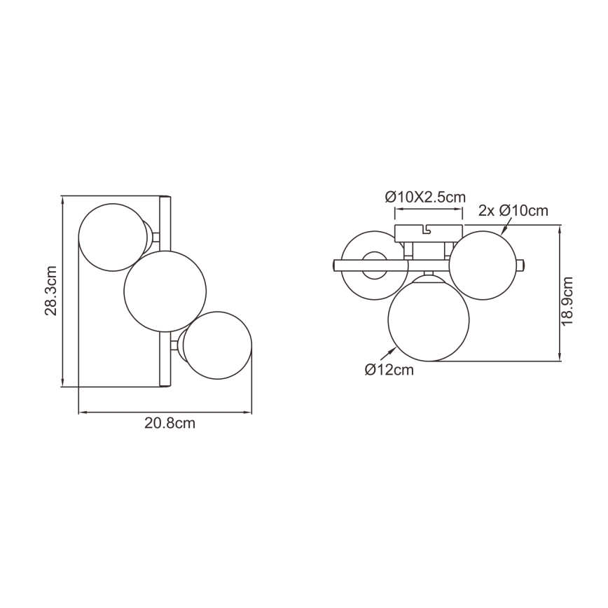 Globo - LED Nadgradni luster RIHA 3xG9/3,5W/230V