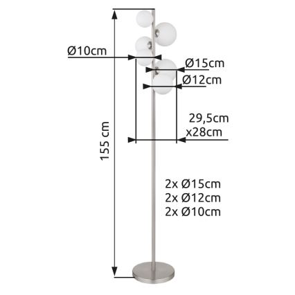 Globo - LED Podna lampa 6xG9/3,5W/230V bela