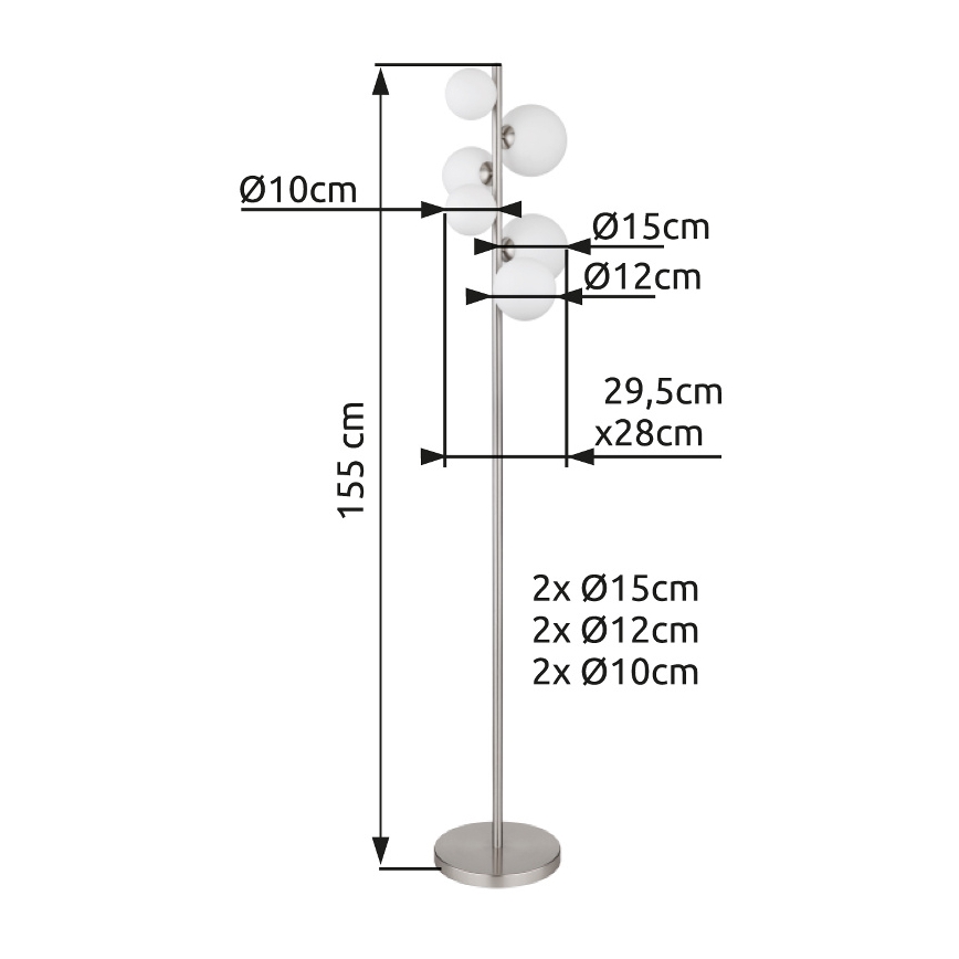 Globo - LED Podna lampa 6xG9/3,5W/230V bela