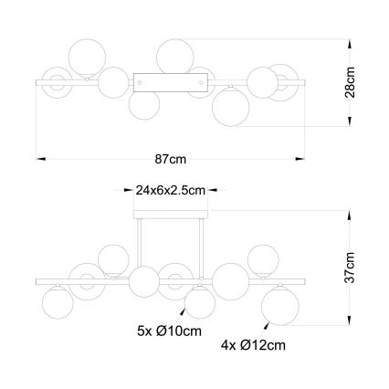 Globo - LED Viseći luster 9xG9/3W/230V mat krom