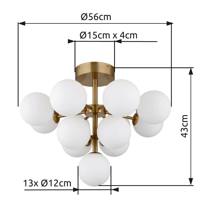 Globo - Nadgradni luster 13xG9/5W/230V pr. 56 cm zlatna