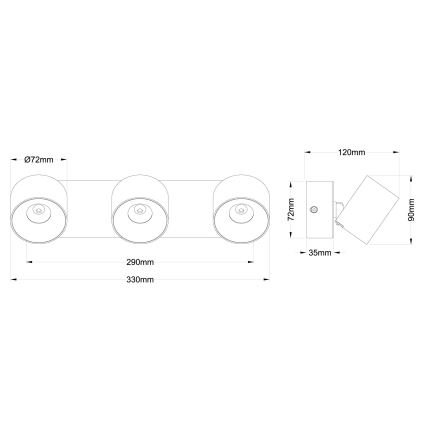 Globo - LED spot svetlo 3xLED/6W/230V