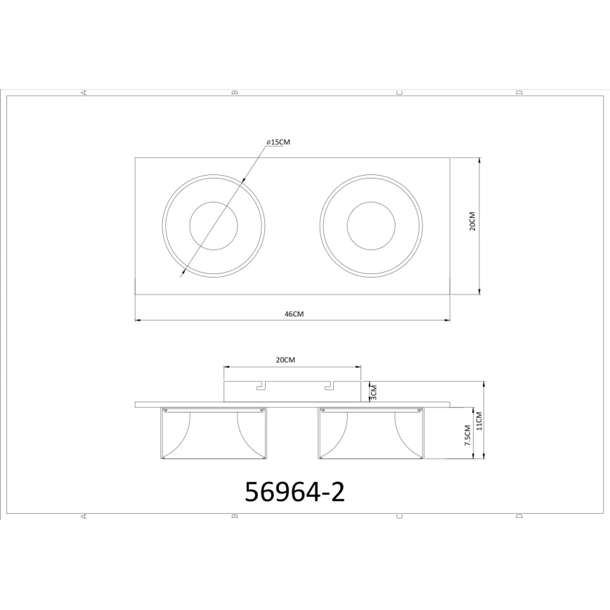 Globo - LED plafonsko svetlo LED/24W/230V 3000K 46x20 cm mesing