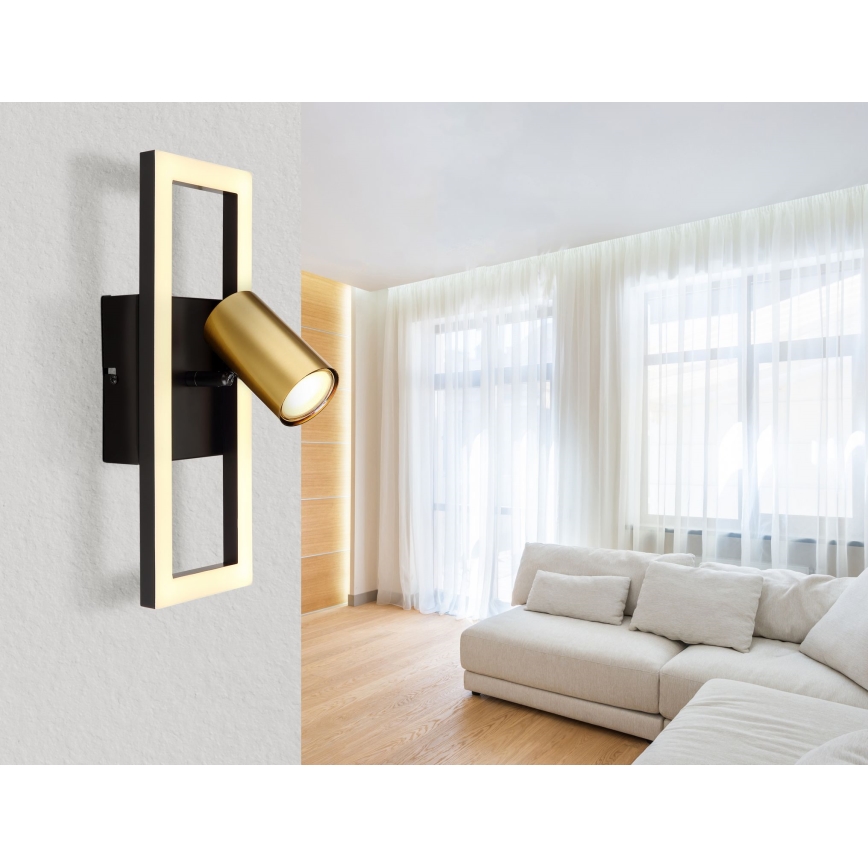Globo - LED Zidna reflektorska lampa 1xGU10/5W/230V + LED/12W/230V