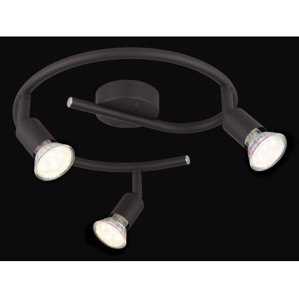 Globo - LED Reflektorska lampa 3xGU10/3W/230V crno