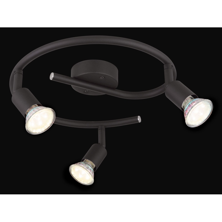 Globo - LED Reflektorska lampa 3xGU10/3W/230V crno